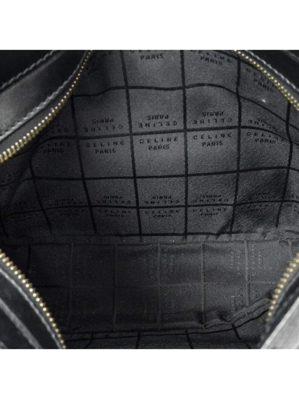 Celine Vintage Mini Zip Hobo Black C Macadam Canvas